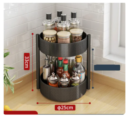Multi-Layer Rotating Spice Rack for Kitchen Countertops