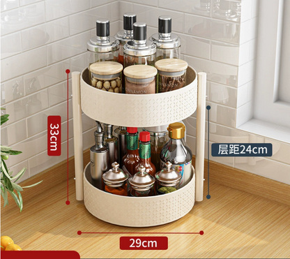 Multi-Layer Rotating Spice Rack for Kitchen Countertops