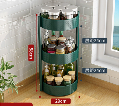 Multi-Layer Rotating Spice Rack for Kitchen Countertops