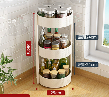 Multi-Layer Rotating Spice Rack for Kitchen Countertops