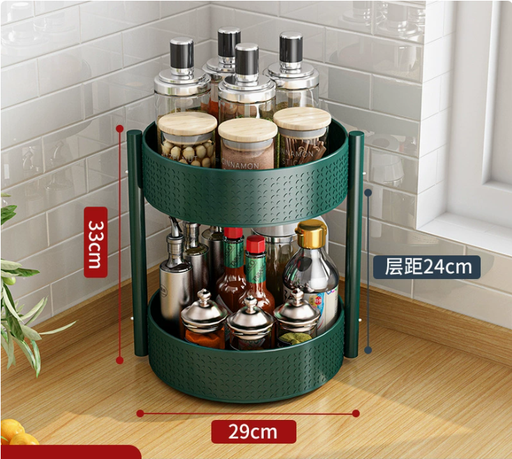 Multi-Layer Rotating Spice Rack for Kitchen Countertops