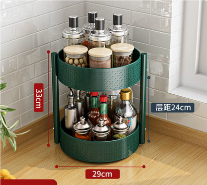 Multi-Layer Rotating Spice Rack for Kitchen Countertops